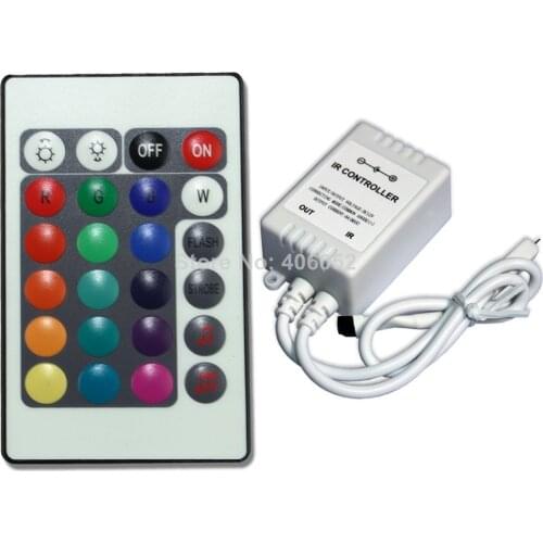 Controller LED Strip IR Remote Controller RGB 4set/lot RGB Controler 12V 10M DC 144 Common Anode/cathode Optional 24key PVC 72
