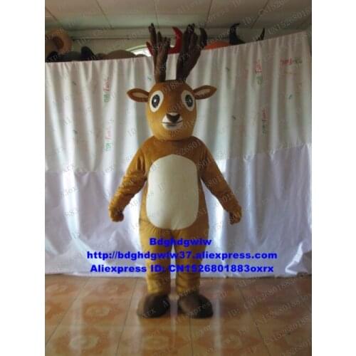 Brown Reindeer Moose Elk Wapiti Caribou Alces Deer Mascot Costume Cartoon Character Grand Opening The Choicest Goods zx2446