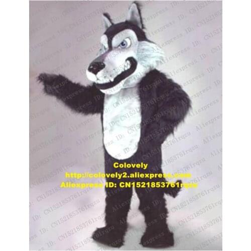 Black Wolf Coyote Mascot Costume Adult Cartoon Character Outfit Suit Mark The Occasion Conference Photo zz7642