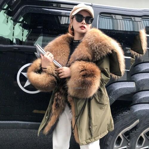 LAJWMPLXLS Fur Coats With Collar