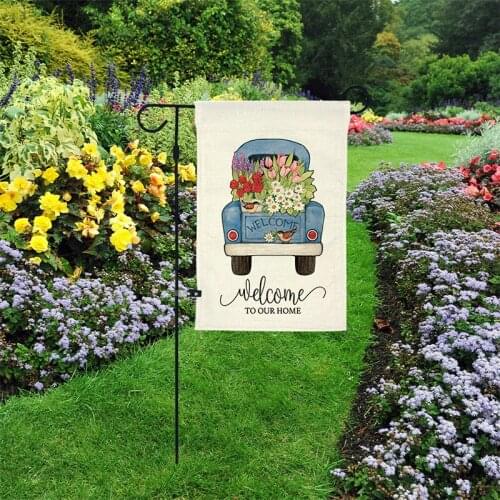 Summer Waterproof Yard Flags Garden Flag Outdoor Home Decoration Accessories Linen Cloth Garden Flags Double Sided Decorative