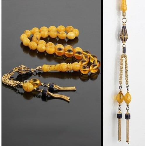 BEST QUALITY NATURAL Zircon Stone Beads Eser Handmade Tasbih Tightening Tassel Tesbih Misbaha Muslim Prayer Rosary