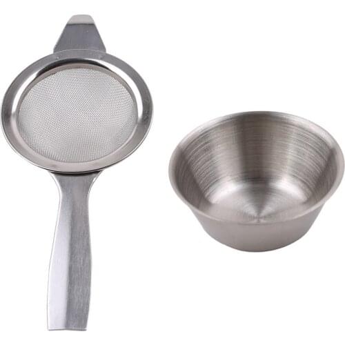 Stainless Steel Wire Fine Mesh Filter High Quality Tea Sifting Sieve Colander Juice Tea Filter DIY Kitchen Pine Leaf Drip Bowl
