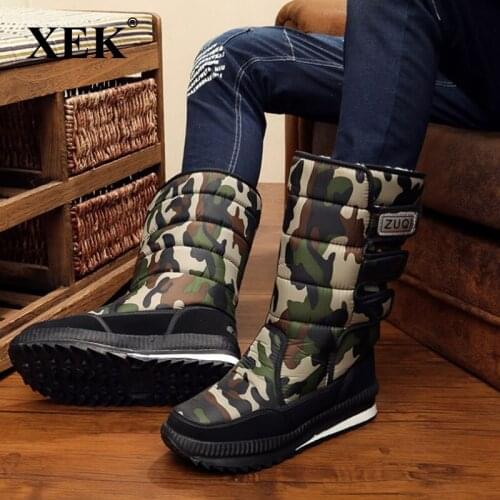 XEK 2018 men waterproof mens Winter snow boots plus size 36-48 outdoor warm Men footwear fashion work shoes ZLL156