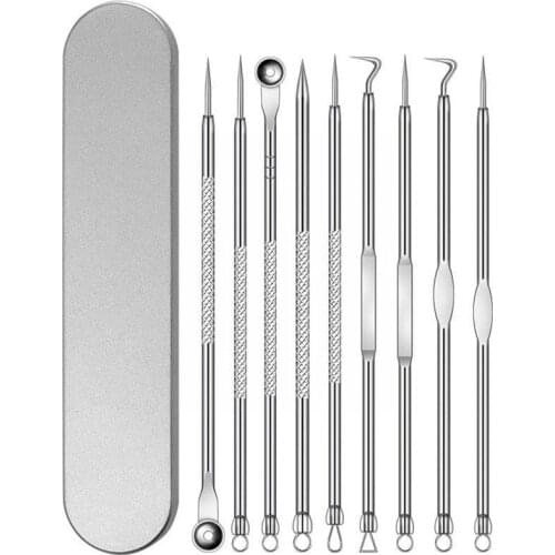 9PC Beauty Tool Set Cell Clamp Double-headed Acne Acne Needle To Acne Needle Steel Blackhead Needle J0A0