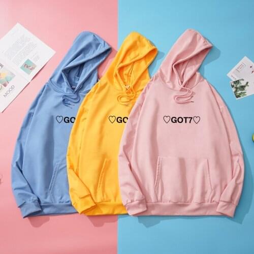 New Got7 Kpop Women Autumn Winter Casual Letter Print Hoodies Long Sleeve Loose Sweatshirt Harajuku Streetwear Sudadera Mujer