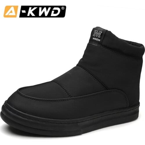 New Outdoor Winter Casual Waterproof Boots Rubber Warm Fur Work Shoes Men Fashion Mens Boots Botas Hombre Footwear Bottine Homme
