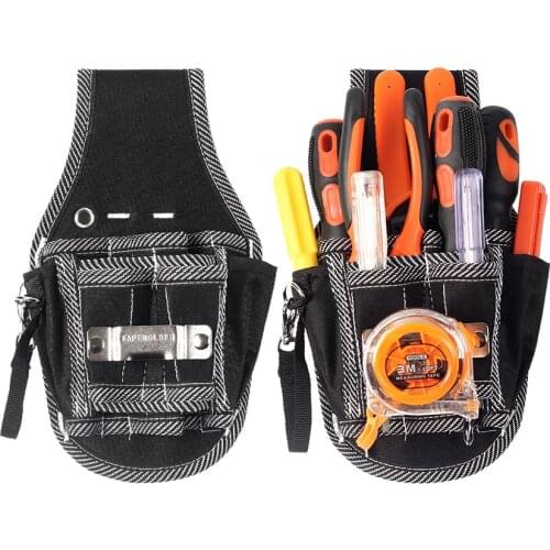 Multi-Pockets Waist Tool Organizer Oxford Cloth Small Pocket Tool Bag Work Organizer for Electricians Technician 26x14.5x8cm
