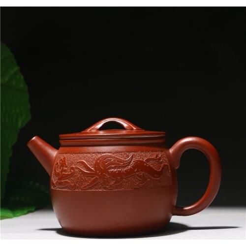 230ml Yixing Genuine Handmade Purple Clay Dragon Painted teapot Creative Chinese Kung Fu Zisha Tea Pot Gift Box Free Shipping