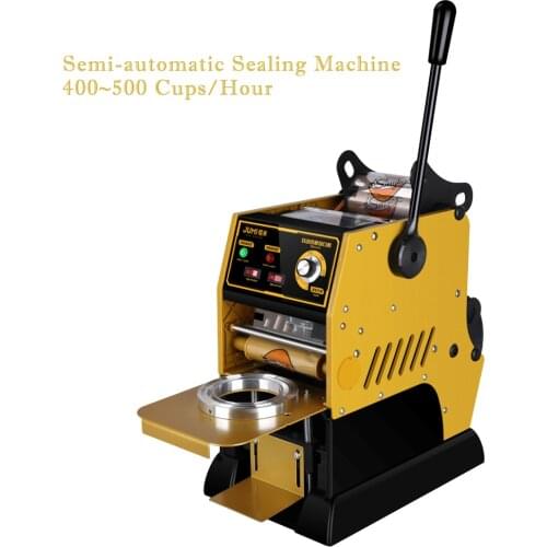 Semi-automatic Cup Sealing Machine Electric Cup Sealer 400-500 Cups/Hour for Sealing PP, Paper Cups for Bubble Boba Milk Tea