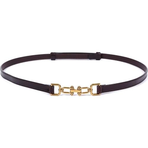 SHUCHAN Fashion Belt Womens Cowhide Waist Seal Skirt Decorated with Thin Belt Retro Split Leather Adult Designer Belts