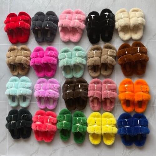 Designer Slides High Quality Mink Fur Slippers Lasdies Fur Slippers Flat Heel Slippers Women Shoes Fur Slides For Women Slides