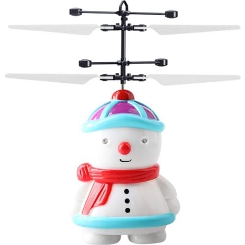 Snowman Induction Aircraft USB Rechargeable Snowman Flying Toy Snowman Helicopter Automatic Sensing Of Obstacles Below Practical