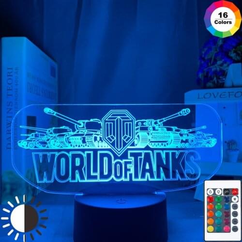 Led Color Changing Touch Sensor Night Light for Kids Child Bedroom Decor World of Tanks Game Prize Ideas Usb Table Lamp Gift