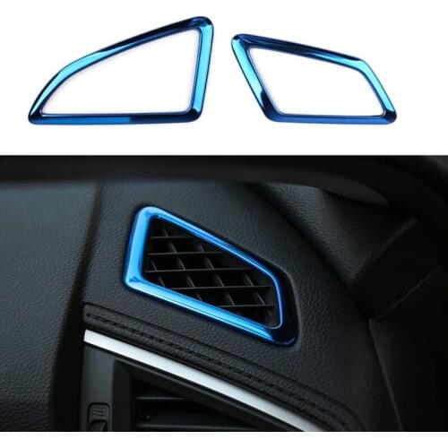 Windshield Air Vent Wind Outlet Cover Trim Sticker Stainless Steel for 10Th Gen Honda Civic 2016 2017 2018 2019 - Blue