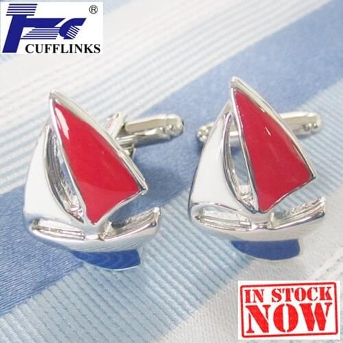 TZG10126 Yacht Cufflink Cuff Link 2 Pairs Free Shipping Promotion