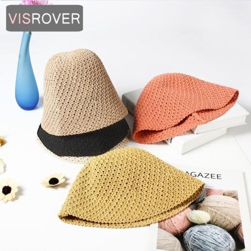VISROVER 5 colorways Summer Bucket Cap For Women Foldbale Spring Fish Hat Outdoor Sport Autumn Ladies Hat Gift Wholesales