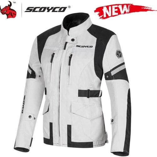 SCOYCO Women Motorcycle Jacket Waterproof Jaqueta Motociclista Mocross Moto Protection With Removeable Linner For 4 Season