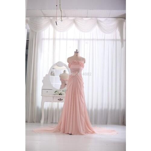 Free Shipping Hot Sale Promotion 2016 Women vestido de festa vestido longo flowers beading Formales long evening elegant Dress