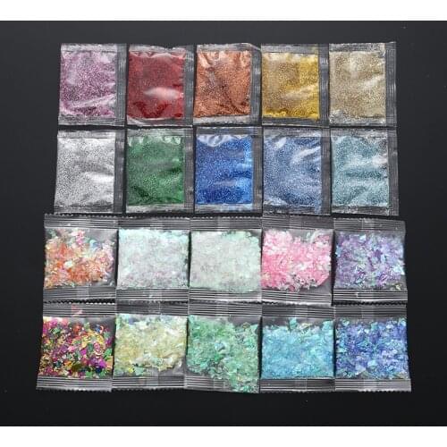 10bag/set DIY Colorful Flashing Powder Sequin Paper For Resin Jewekry Making Candy Color Random Color