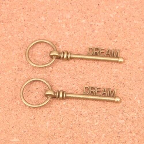 10PCS Antique Bronze Trendy Jewelry skeleton key dream Charms Pendant Finding Fine Jewelry making for gift 51MM