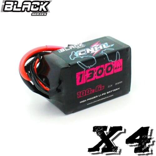 4PCS CNHL 6S Lipo Battery 1300mAh 22.2V 100C With XT60 Black Series For RC FPV Quadcopter Helicopter Airplane Drone Car Boat