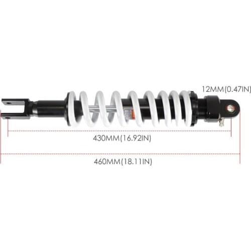 900lbs 430mm Shock Absorber Adjustable Rear Suspension Spring Mounting For TRAIL PIT DIRT MOTO Motorcycle ATV 250cc White Round