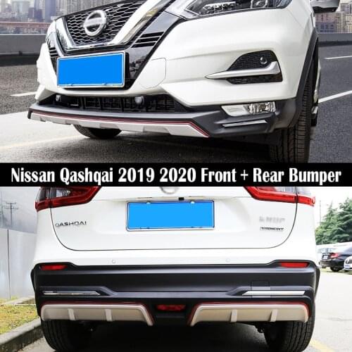 Bumper For Nissan Qashqai 2019 2020 Front + Rear Diffuser Bumpers Lip Protector Guard skid plate ABS