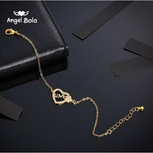 Femme Adjustable Chain Family Christmas Bracelets Jewelry for Women Girls Lovely Micro CZ Zircon Love Charm Bracelet