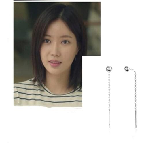 Gangnam Beauty Lim Soo Hyang Korean creative design elegant high quality line Pendant Earrings