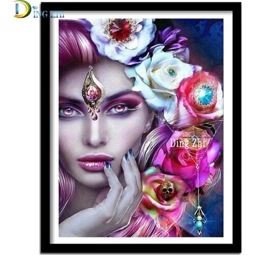 Hot Selling Rose Woman 5D DIY Diamond Painting European Portraits Square Round Drill Rhinestones Mosaic Embroidery Home Decor