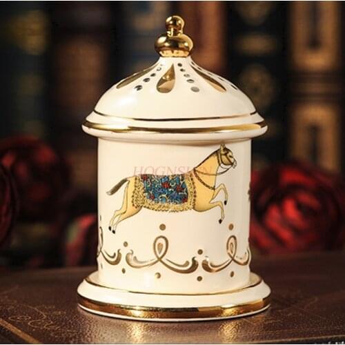 Carousel Toothpick Ceramic Toothpick Living Room Table Toothpick Jar Household Cotton Swab Sale