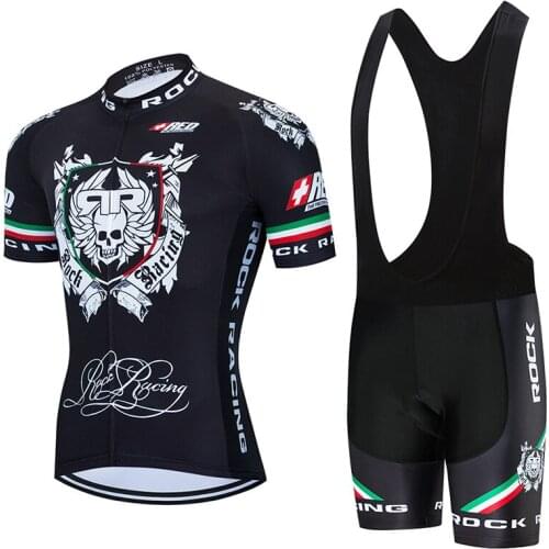 2021 ROCK RACING Cycling Jersey 9D Bib Set MTB Bike Clothes Ropa Ciclismo Mens Summer Quick Dry Bicycle Clothing Maillot Culotte