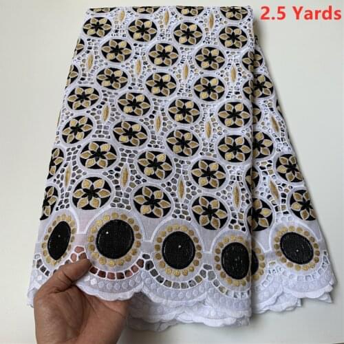 Latest swiss voile lace in switzerland african lace fabric 2.5yards swiss lace fabric cotton fabric for dress HZ1090