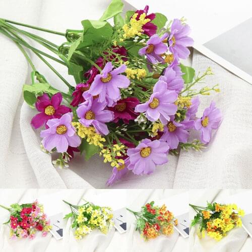 Small Daisy Artificial Flower 1 Bouquet Chrysanthemum Plastic Fake Flower Wedding Flower Decoration Mini Flower Arrangement
