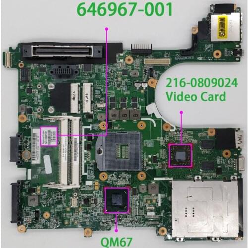 For HP EliteBook 8560P 8560W 6560B Series 646967-001 QM67 Laptop Motherboard Mainboard Tested & Working Perfect