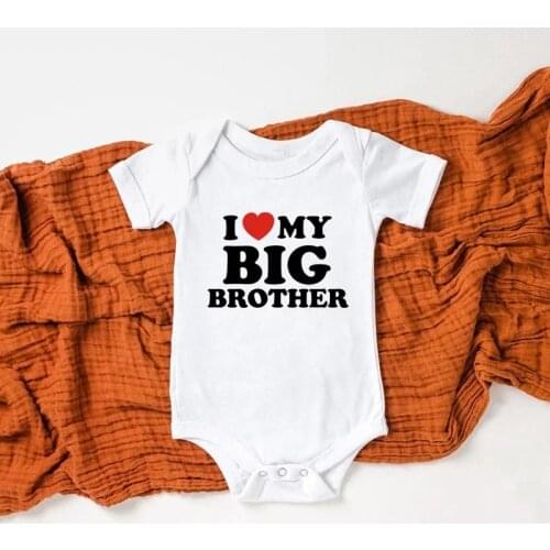 Cute I Love My Big Brother Baby Onesies Rompers Baby Boy Girl Bodysuit Clothes Cotton Infant Baby Jumpsuits Newborn Clothes