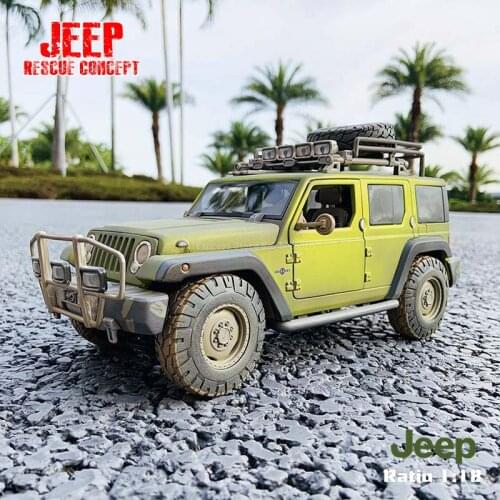 Maisto 1:18 Jeep Rescue Concept Muddy Off-Road Car Alloy Retro Car Model Classic Car Model Car Decoration Collection gift