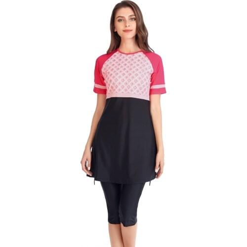 Wholesale Swimsuit Ladies Conservative Swimsuit Beach Swimsuit Rose Red Sunscreen Beach Suit