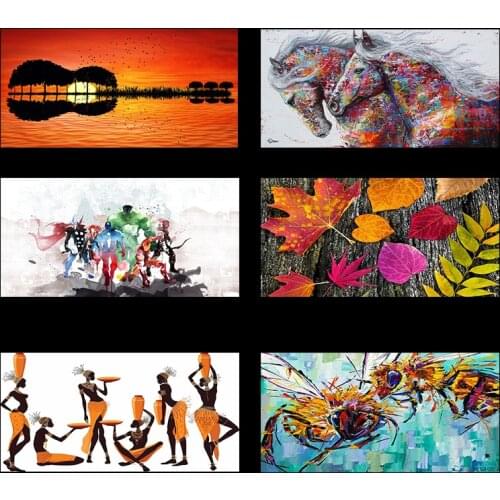 Horse Wild Animals Elephant Bee Maple Leaf Canvas Painting Posters and Prints Cuadros Wall Art Pictures For Living Room Decor