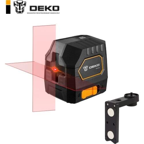 DEKO DKLL02 Mini Style Self-Leveling Laser Level Cross Line Laser With Red Light Source & Adjustable Mounting Clamp