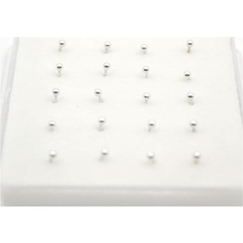 925 sterling silver nose studs with ball nose piercing jewelry Ear Stud Bone 2mm