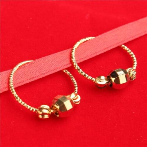 24K Yellow Gold Earrings Vintage Hoops Earrings Jewelry For Women Round Hoop Earrings Africa Saudi Arabia Bridal Wedding Earings