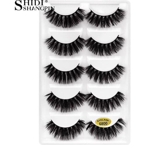 SHIDISHANGPIN 5 Pairs 3D Mink Eyelashes natural hair Mink Lashes wispy Lashes dramatic long Lashes Fluffy False Eyelashes Makeup