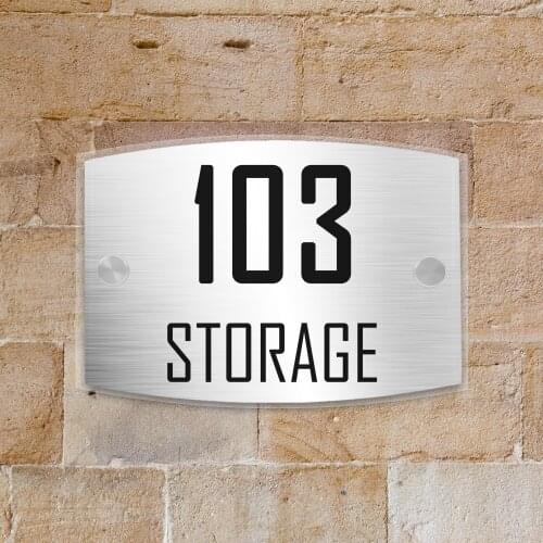 Text Personalized Modern House Number Door Sign Plaque Street Acrylic Matte Glass TOP