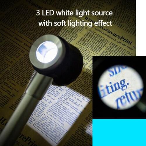 M17F 10X Magnifier Loupe Optical Glass Magnifying Glass with Light Scale Magnifying Jewelry Loupe with Measure Scale