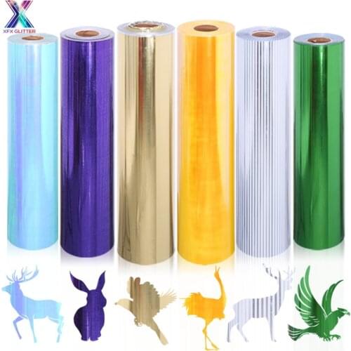 XFX HTV Free Shipping 1 Sheet 25x150cm Holographic Laser Heat Transfer Vinyl T-shirt Iron on HTV Stickers Cricut Heat Transfer