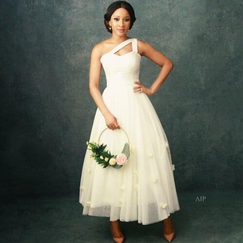 YiMinpwp Bridesmaid Dresses One Shoulder Ankle Length 3D Floral Garden Wedding Guest Evening Party Gowns Maid of Honor Dress