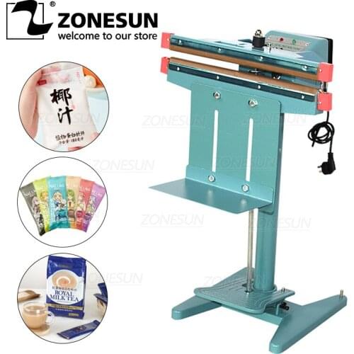 ZONESUN Manual Plastic Bags Heat Sealing Machine with Foot Pedal Dual Use Aluminum Foil Heating Sealer Food Beverage Machinery