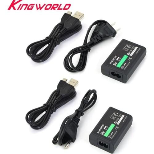 10sets US or EU Plug AC Power Supply Adapter Convert Charger with USB Data Cable For Sony for PS Vita for PSV 2000